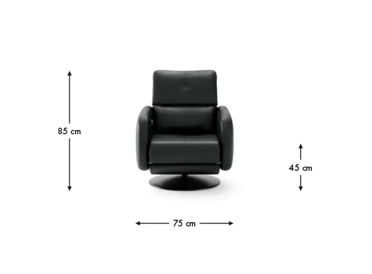 LARS RECLINER CHAIR MASSIF NERO (1)